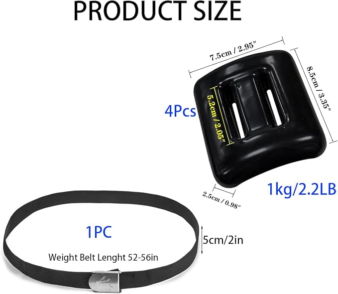 Dive Weights for Scuba Diving Weight Belt(1lb-4.4lb / 0.5kg-2kg),Vinyl Scuba Weights, Coated Dive Weights,Coated Lead Diving Weights, Dive Belt Weights for Freediving, Spearfishing