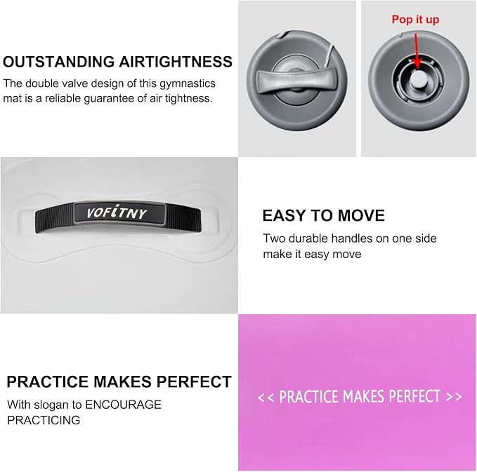 VOFiTNY Gymnastics Tumbling Equipment Air Barrel Inflatable Octagon Tumbler Roller Back-bend Trainer Cheerleading Without Pump