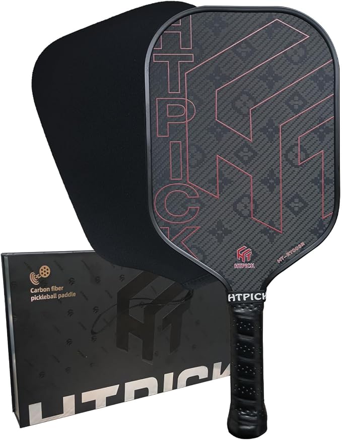 Pickleball Paddles, Professional Carbon Fiber Pickleball Paddle for High Spin & Powerful Shots with Honeycomb Core Pickleball Racket for Indoor Outdoor Play