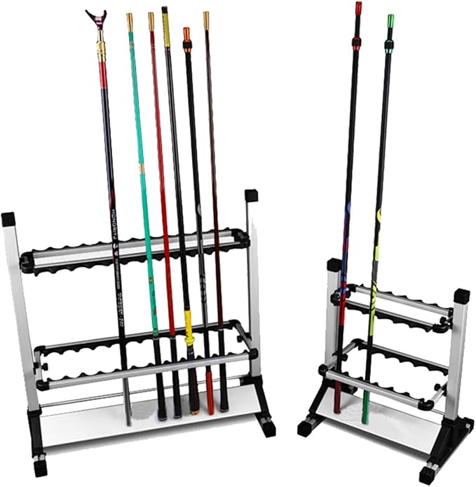 Fishing Rod Rack - Aluminum Alloy Rod Holder, Holds Up to 24 Rods, Fishing Pole Storage Organizer for Garage or Home