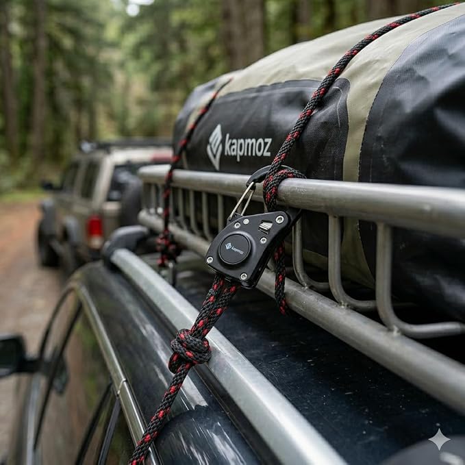 Adjustable Heavy Duty Ratchet Rope Hangers with Metal Hooks – Durable Ratchet Tie Down Straps for Grow Tent, LED Lights, Fans, Filters & Cargo Gear 4 Pack
