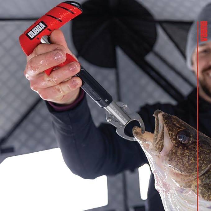 Bubba Fish Lip Grabber 100lb Capacity, Non-Slip Handle, Easy Reach Trigger, Marine Rated Stainless Steel for Freshwater and Saltwater Fishing