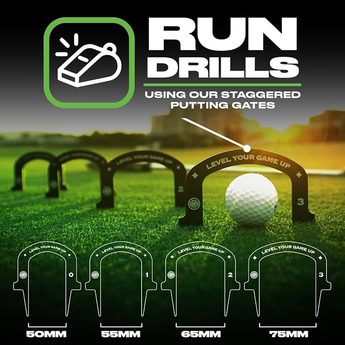 BACK 2 BASICS Golf Putting Mirror Golf Putting Aid Putter Practice Dual Sided Alignment Tool Indoor Training Posture Arc Mirror for Men & Women Compact Portable Setup Precision Swings