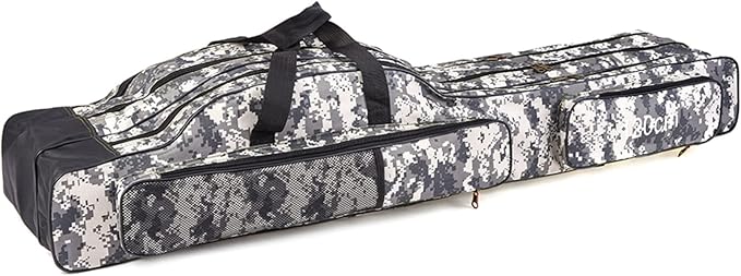 doorlay Fishing Bag Portable Folding Fishing Tackle Storage Bags Oxford Fishing Rod Case Fishing Pole Bag Carry Organizer Outdoor Waterproof for Fishing Camping Hiking Traveling