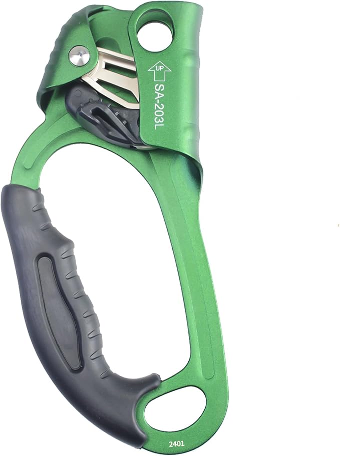 UIAA & CE Certified Climbing Rappelling Equip Hand Ascender Left Right Hand for 8-13mm Rope 4kN