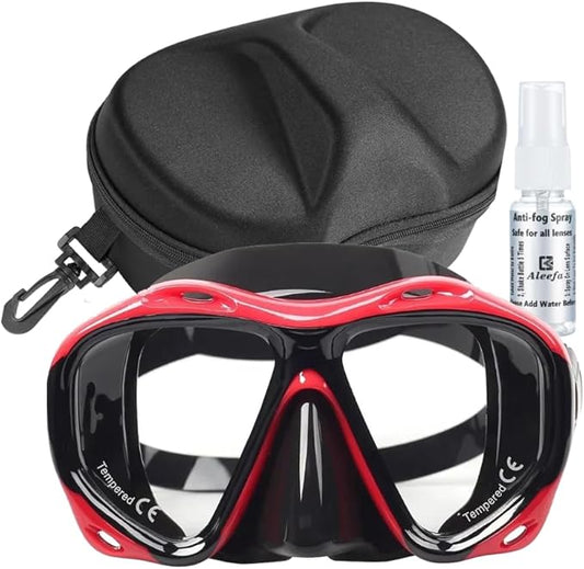 Hyperopia Diving Mask, +2.0 to +5.0 Farsighted Presbyopia Snorkel Mask, Tempered Glass Lens, Anti-Fog Leakproof Silicone Seal for Men Women Underwater Vision