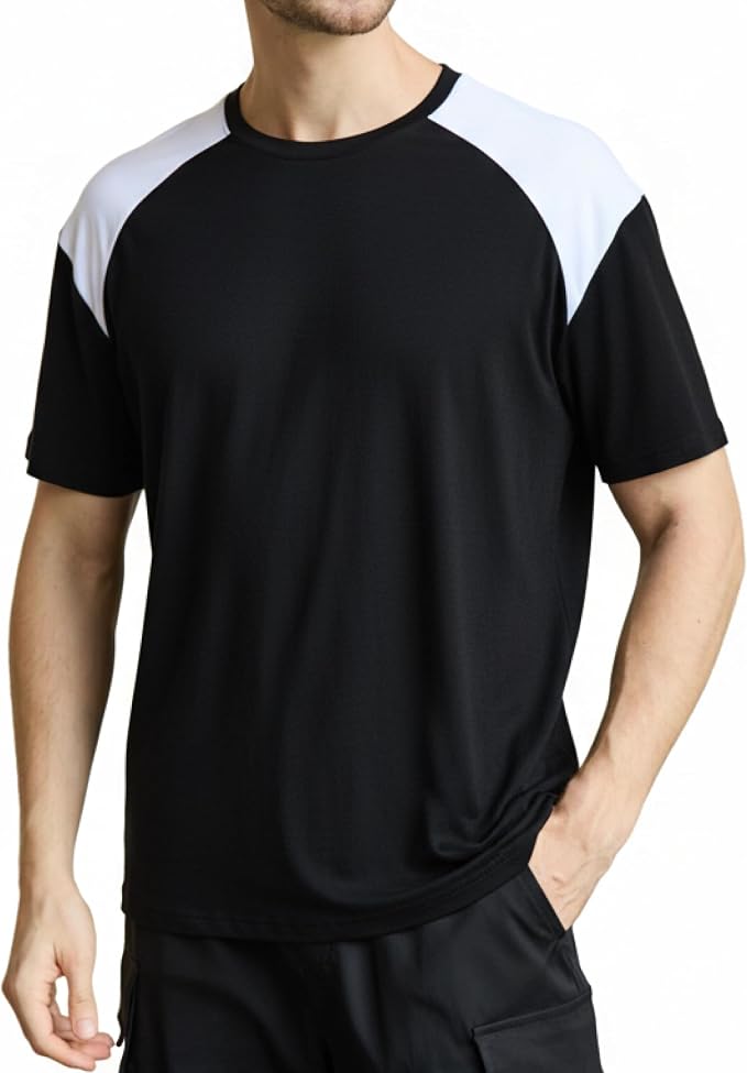 Merino Wool Crewneck T Shirts for Men for Athletic Running Workout, Lightweight Mens Moisture Wicking Shirts
