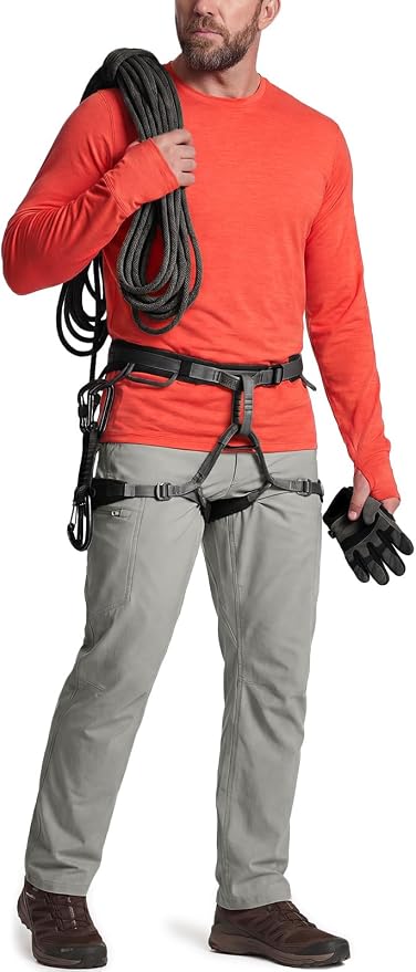 CQR Men's UPF 50+ Sun Protection Long Sleeve Quick Dry Athletic Shirts, Stretch Running Workout Hiking T-Shirts