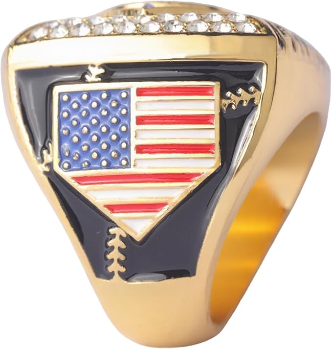 12 pcs Pack Gold Champions Silver Finalist Baseball Championship Trophy Ring Baseball Awards for Teams,Baseball Players Awards Size 9
