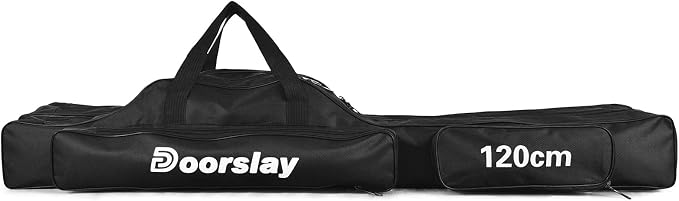 Fishing Rod Case - Three Layer Oxford Portable Folding Fishing Pole Bag - Outdoor Waterproof Tackle Storage Travel Bag