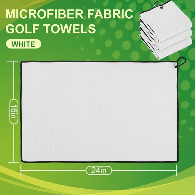 Batiyeer Golf Towels Bulk for Bags 16'' x 24'' Microfiber Waffle Pattern Golf Towels Trifold with Clip for Hiking,Tournament, Yoga