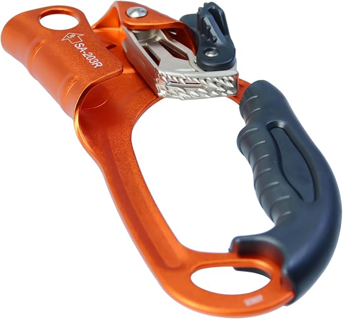 UIAA & CE Certified Climbing Rappelling Equip Hand Ascender Left Right Hand for 8-13mm Rope 4kN
