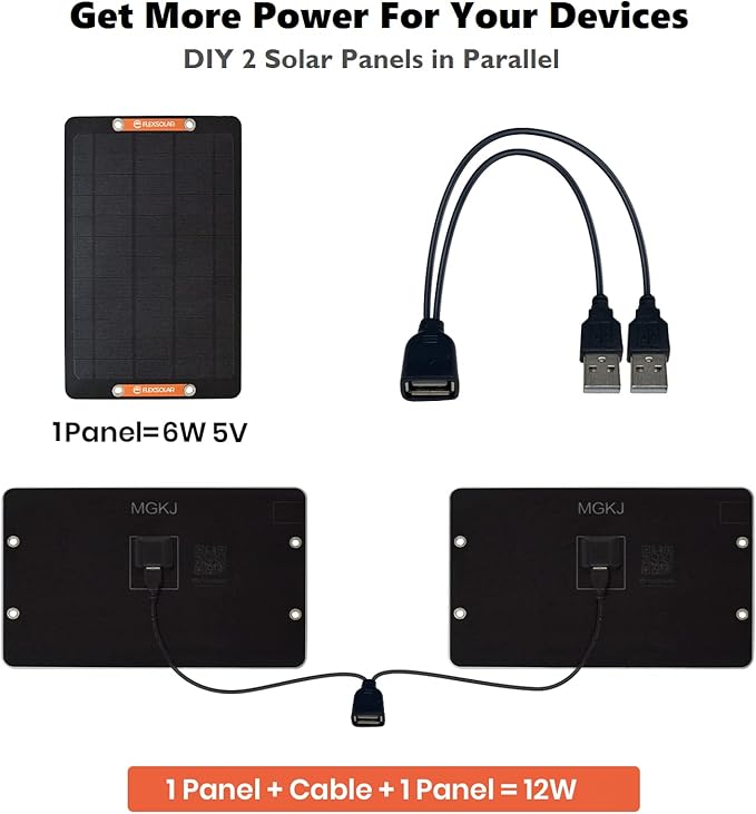2pcs USB Solar Panel 6W 5V Monocrystalline Mini Solar Panels with USB 2.0 and 60W Foldable Solar Panel with USB-C PD3.0 / USB-A QC3.0 / DC 20-28V Port for Power Station