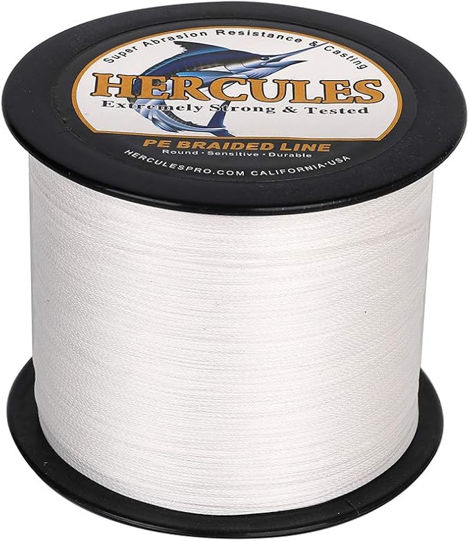 HERCULES Cost-Effective Super Cast 8 Strands Braided Fishing Line 10LB to 300LB Test for Salt-Water,109/328/547/1094 Yards(100M/300M/500M/1000M),Diam.#0.12MM-1.2MM,Hi-Grade Performance,Variety Colors
