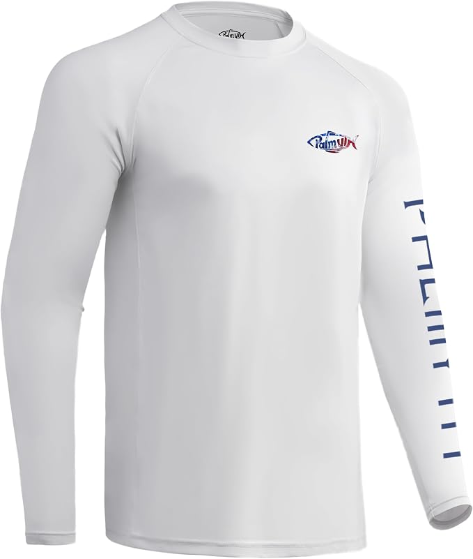 Palmyth Fishing Shirts for Men Long Sleeve UPF 50+ T Shirt Sun Protection | Quick Dry, Sun Protection, Myth-Cool Fabric, Fish Print, Moisture Wicking, Stretchy, Breathable, Fishing,Boating,Outdoor Wear