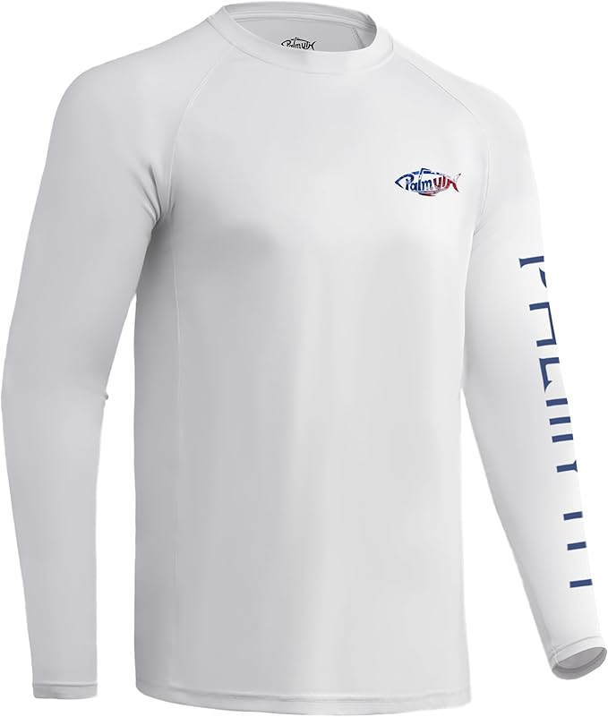 Palmyth Fishing Shirts for Men Long Sleeve UPF 50+ T Shirt Sun Protection | Quick Dry, Sun Protection, Myth-Cool Fabric, Fish Print, Moisture Wicking, Stretchy, Breathable, Fishing,Boating,Outdoor Wear