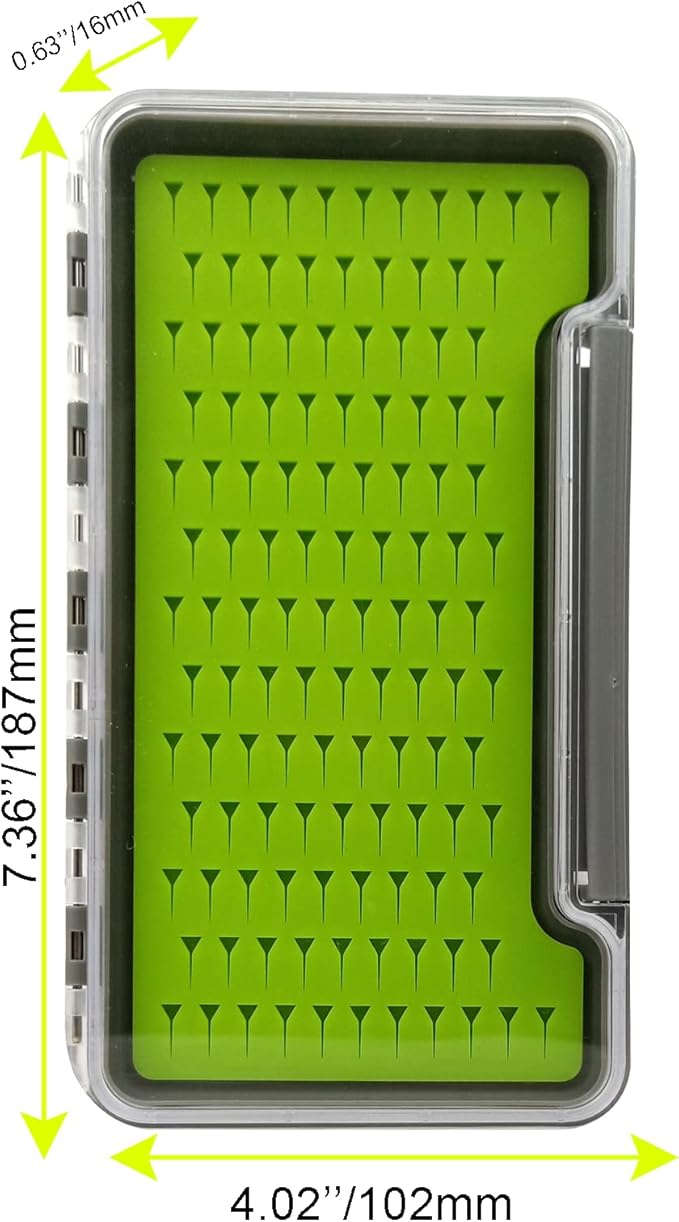 3 PC Fly Fishing Box Silicone Super Slim Waterproof Fly Fishing Tackle Trays Box Best Pocket Storage 7.36"X4.02"X0.63"(waterproof)