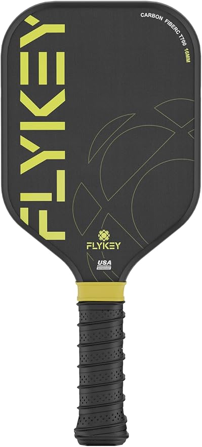 FLYKEY Pickleball Paddles, T700 Carbon Fiber Pickleball Paddle with a 16mm Shark Power Polymer Core, USAPA Approved Pickle Ball Paddle, Strong Spin and Power Surface,Strong Shock Absorption