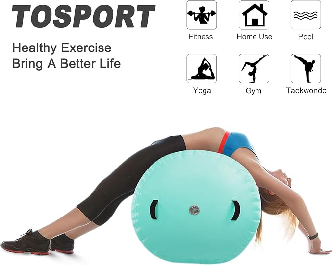 Air Roller Gymnastics Mat 60 75 cm Inflatable Air Barrel 3.3FT Gymnastics Tumbling Mat With Pump for Hand Spring Rear Training/Home Use/Fitness/Yoga