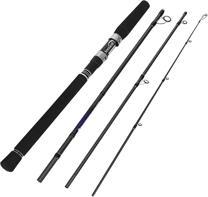 Jenseits 7FT Fishing Rod，Telescopic & 4-Piece Fishing Pole, Spin & Cast | 24T Carbon Fiber, Comfortable EVA Handle, Ceramic Guides, Bass, Trout, Catfish, Freshwater & Inshore，Fishing Gift for Men