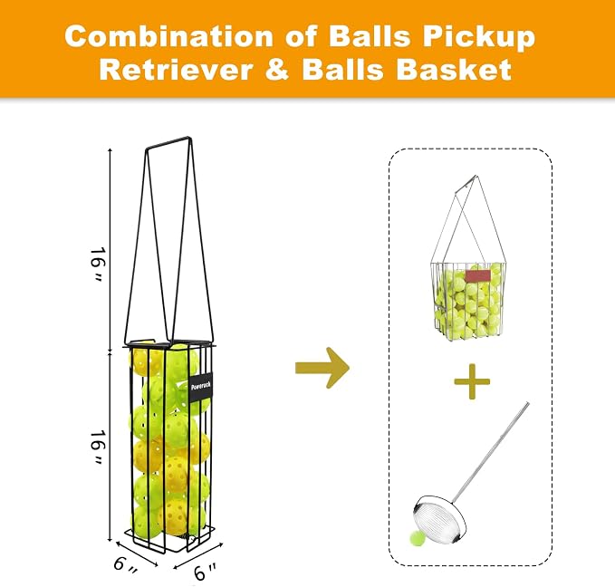 Pickleball Tennis Ball Hopper Set, Pickleball Tennis Ball Basket Holder with 20 Outdoor Pickleball Balls,Perfect Court Equipment for Beginner