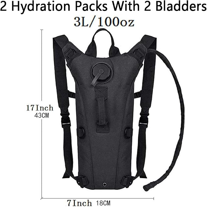 Running Hydration Vest Pack Tactical 3L Water Bladder Backpack Bag for Cycling Marathon Hiking Daypack Men & Women