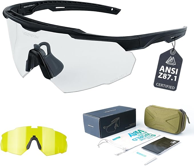 Shooting Glasses Anti Fog with High Definition Lenses, ANSI Z87+ Certified Tactical Safety Glasses for Men Women
