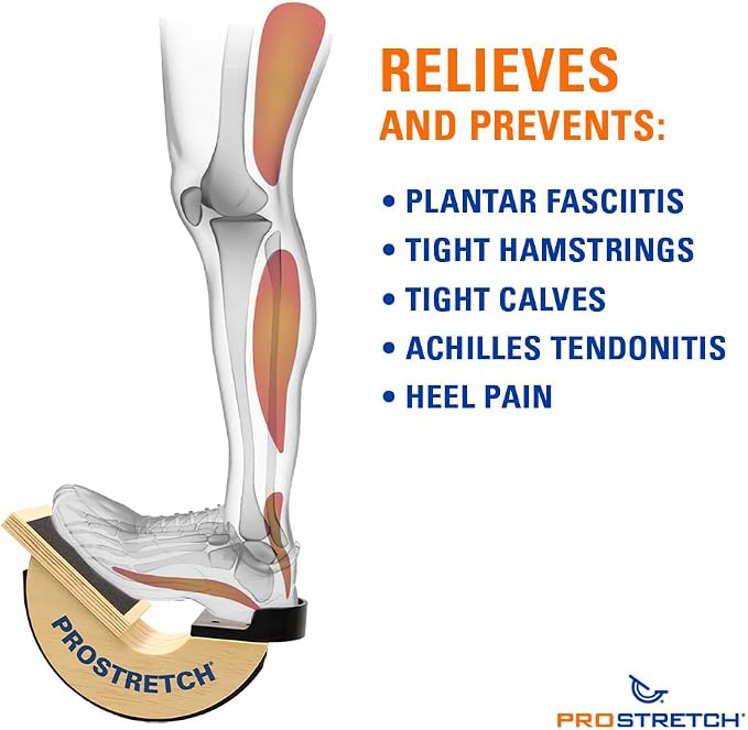 ProStretch Wooden Original Calf Stretcher and Foot Rocker for Plantar Fasciitis, Achilles Tendonitis, and Tight Calves