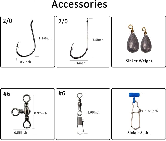 150pcs Saltwater Fishing Gear Surf Fishing Tackle Kit, Various Accessories Include Leaders, Bait Rigs, Spoons, Minnow Lures, Hooks, Swivels Snaps, Jigs, Sinker Weights