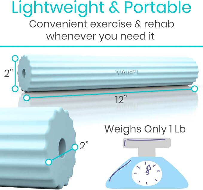 Vive Flex Therapy Bar for Tennis Elbow Relief (X-Light) - Physical Therapy Aid, Improve Tendonitis & Grip Strength- Resistance for Golfers, Hand, Epicondylitis, Equipment- Strengthens Wrist & Forearm