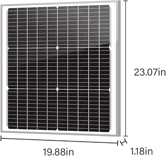Newpowa 50W Watts 12V Mono 10BB Solar Panel Off Grid Solar Charge Kit 50 Watt 12 Volt Solar Panel+10A PWM Charge Controller+6ft Extension Cable for RV Marine Car Motorcycle Battery Charge Kit