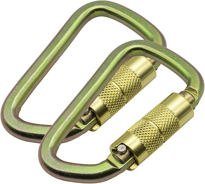 Auto Locking Carabiner 30KN=6500lbs Heavy Duty Large Clip Climbing Carabiner Twist Lock Carabiners for Rock Climbing, Camping, Gym,Rescue (CE Rated,D Shape)