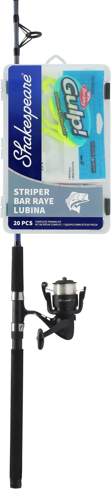 Shakespeare Catch More Fish Spinning Reel and Fishing Rod Combo with Kit