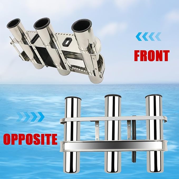 Haida 3 Tube Fishing Rod Holder & Boat Organizer Rod Rack Stainless Steel Fishing Rod Bracket Tube-linked Fishing Accessories Fishing Lovers' Gifts