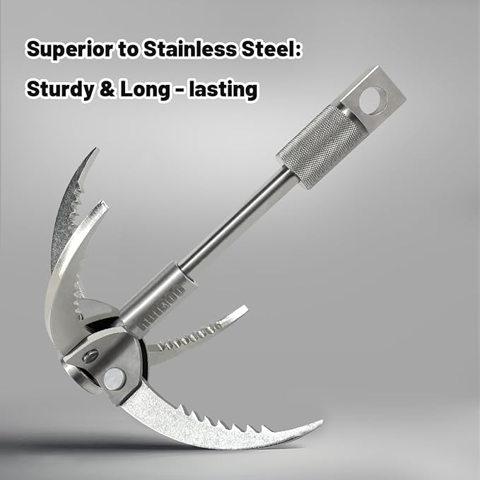 Grappling Hook Folding Claw Multifunctional Stainless Steel Hook for Outdoor Camping Hiking Tree Rock Mountain Climbing