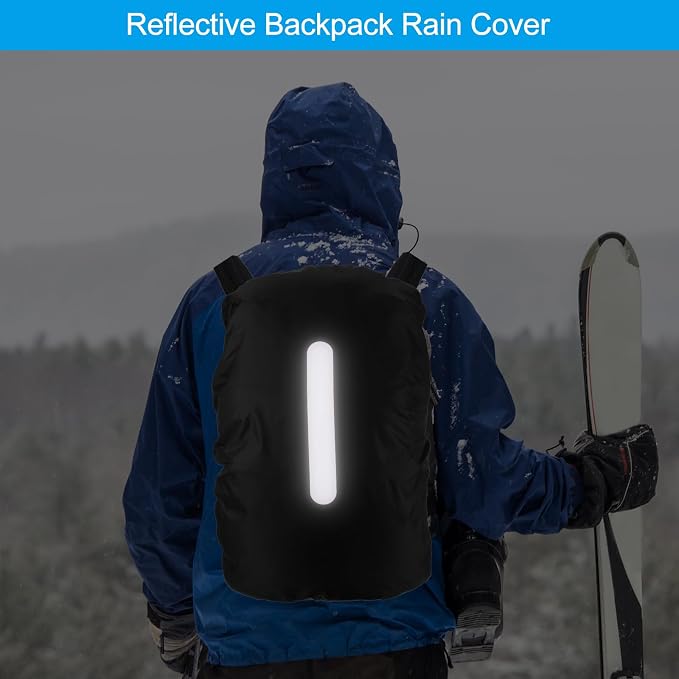PATIKIL Waterproof Backpack Rain Cover, Non-Slip Backpack Cover with Vertical Reflective Strap Stay Dry