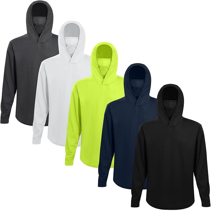 Mens Long Sleeve T-Shirts Casual Crew Neck Tee Shirt Summer Soft Running Swimming Cycling Fishing Tops
