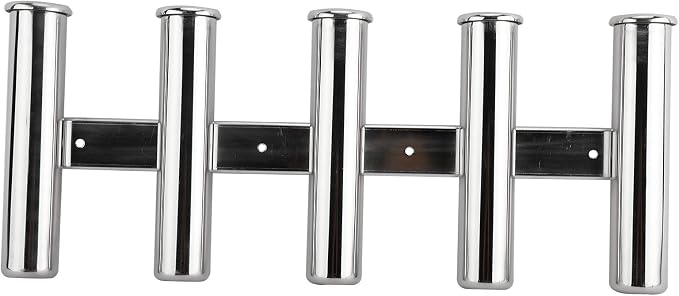 YaeMarine Fishing Rod Holder 316 Stainless Steel Fishing Rod Rack 3Tube/4Tube/5Tube/6Tube Mirror Finish for Marine Boat Yacht Camper