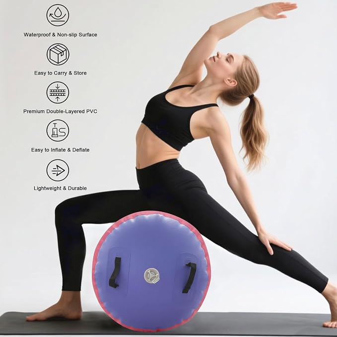 Air Roller Gymnastics Barrel Inflatable Tumbling Roller Air Mat with Electric Pump for Backhandspring Training Yoga Cheerleading Home Use Gym