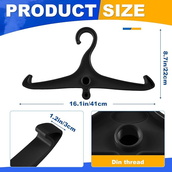 FoldTier Scuba Hanger BC Regulator Scuba Diving Wetsuit Hanger with Din Threads Vest Tactical Gear for Dry Clothes BCD Side Hanging