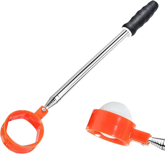 Golf Ball Retriever Telescopic | Heavy Duty Grabber,Portable Stainless Steel Ball Retriever | for Golfers Water Outdoor Mud Tree Bushes