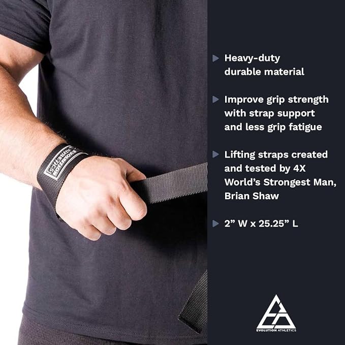 Evolution Athletics Sport Lifting Wraps and Straps for Weightlifting, Powerlifting, Strength Training