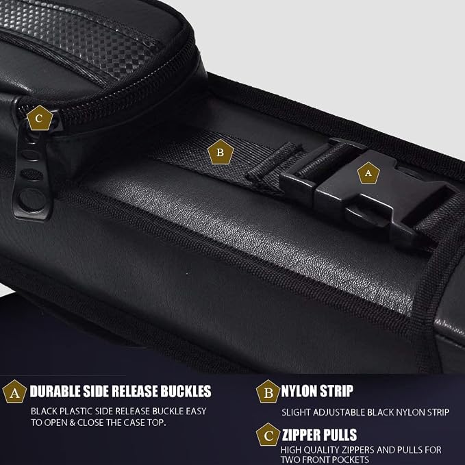 Champion 2X2,2X3,3X4 Nylon/Leatherette Billiard Pool Cue Stick Hard Case
