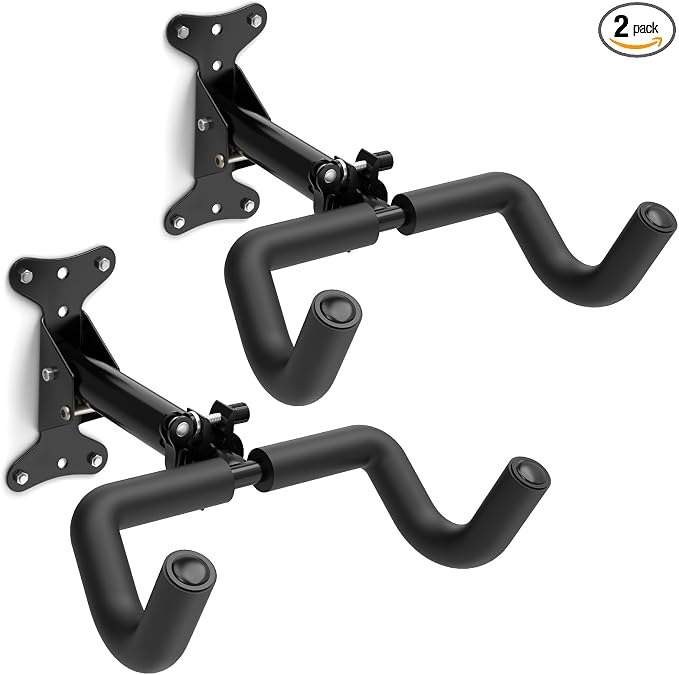 Housolution Bike Wall Mount - [2 Pack] EVA Foam Padded up to 48.5 lbs, Carbon Steel, Valve Mechanism, Heavy-Duty Adjustable Bike Wall Hanger for Road, Mountain and Hybrid Bikes, Garage & Apartment