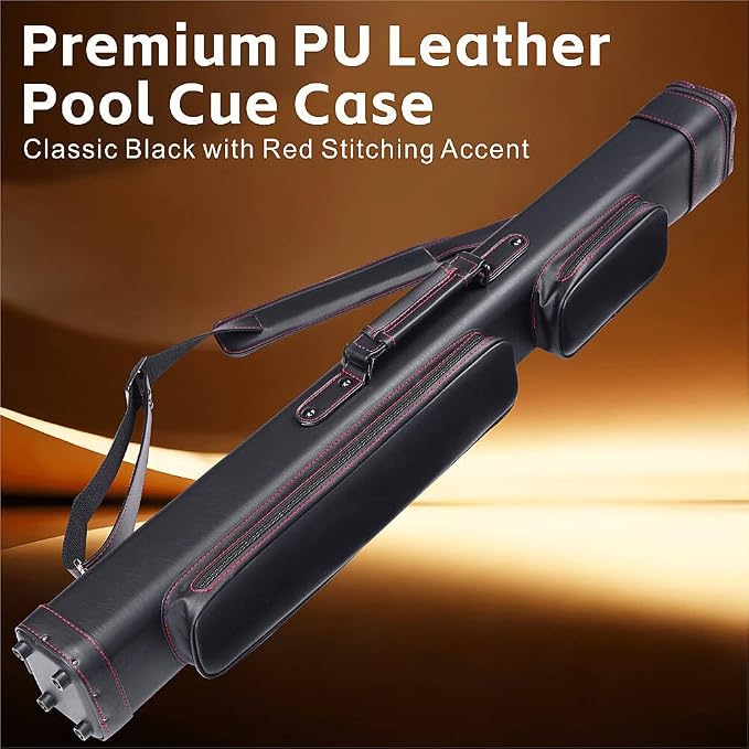 Pool Cue Case 2x3/3x5/4x4 Options Hard Case Pool Stick Case with Shoulder Straps & Handle for Pool Cue & Accessories