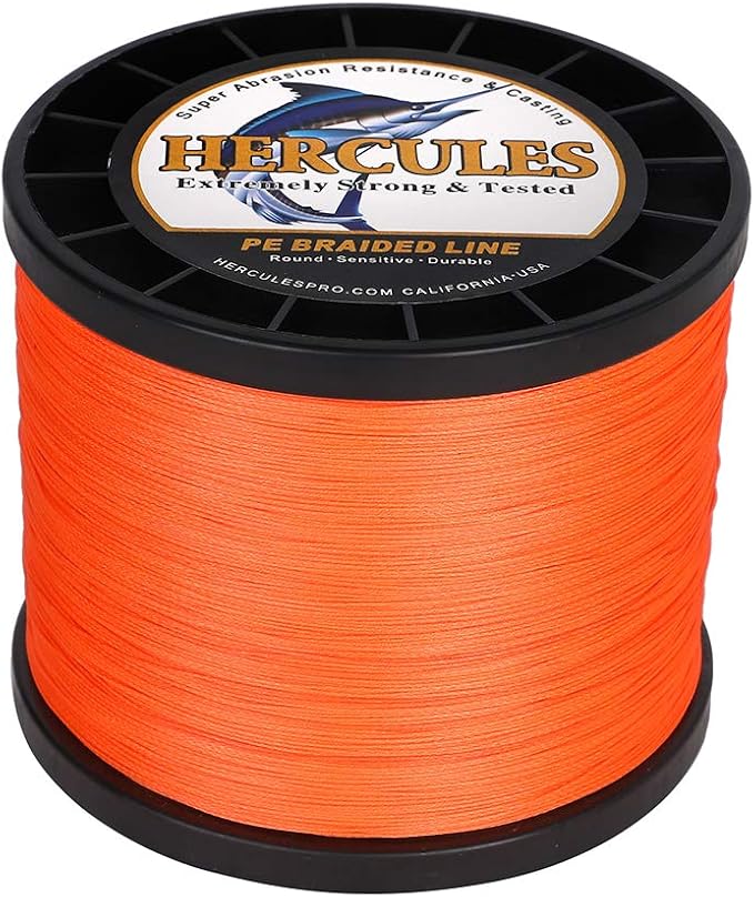 HERCULES Cost-Effective Super Strong 4 Strands Braided Fishing Line 6LB to 100LB Test for Salt-Water, 109/328 / 547/1094 Yards (100M / 300M / 500M / 1000M), Diam# 0.08MM - 0.55MM, Hi-Grade