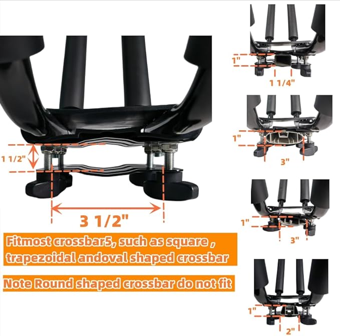 2 Pairs Kayak Roof Rack for Car Top Roof Mount Carrier | J Cross Bar, Canoe Boat Compatible