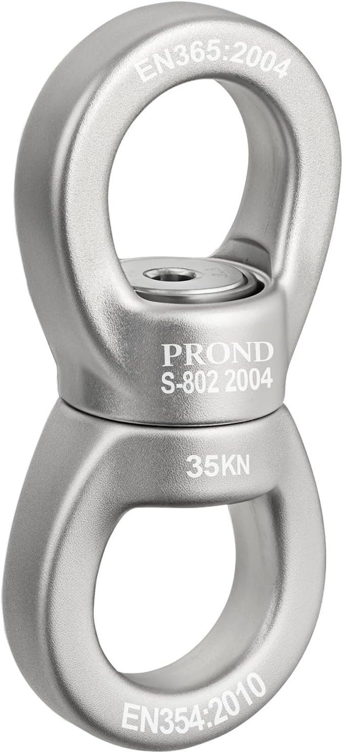 PROND Swing Swivel 35kN Safest Rotational Device, Swing Spinner, Carabiner Swivel, Climbing Rope Swivels for Children’s Web Tree Swing Setting, Aerial Dance, Hanging Hammock