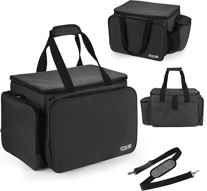 Multi-Purpose Picnic Gear Bag - Outdoor Camping Organizer Storage Bag for Cooking Utensils, Tableware, Gas Bottles, and Spices | Waterproof and Durable | 19.5x13.5x11.5 inches (Dark Gray)