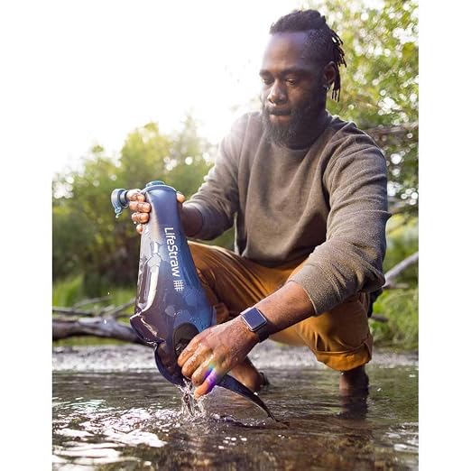 LifeStraw Peak Series — Compact Gravity Water Filter System - 3L for Backpacking, Group Camping, Hiking and Travel, Mountain Blue